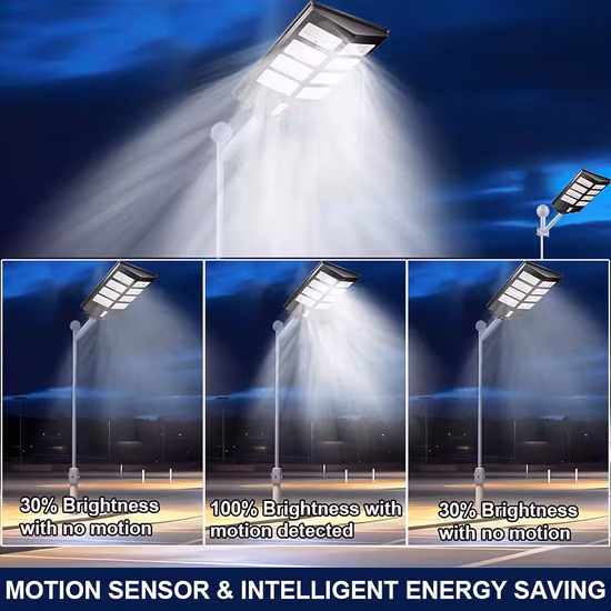 China Fabricante Solar Alumínio 2000/1000/800/600/500W/400/300/200/100W Sensor LED IP66 Street Outdoor All in One Camera ABS COB Wall Flood Garden Road Light