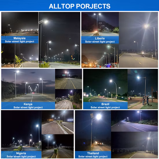 Alltop IP65 à prova d'água para rua externa de rua 50W 100W 150W 200W ABS Energia solar Lâmpada de rua solar Tudo em um Sensor de movimento integrado Luz de rua LED solar
