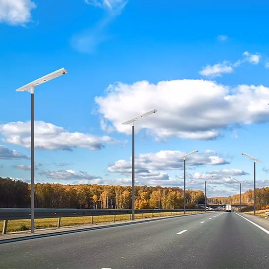 Marcação RoHS com certificação de alta potência 30W 40W 60W 70W 80W 100W 120W Luminária LED Solar Street Light Iluminação exterior com poste HDG